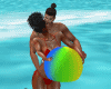 Swimming couple kiss