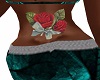 rose & bow back tattoo