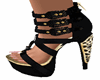 Black and gold heels