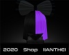 Sia Wig Black/Purple Bow