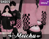 黒 K-u Checkered Shoes
