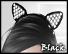 BLACK studded cat ears
