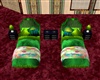 green twins beds