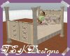 TSK-White Wicker Bed
