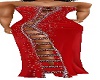 RED TINSEL SLAT GOWN