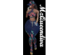 JEAN FLOWER BLK HAIR HAT