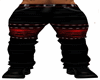 Red skull belted pants