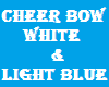 Cheer Bow White and Blue