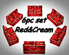 Red&Cream 6pc set }JDx
