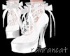 +heels white ribbon