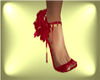Red Crushed Velvet Heels