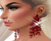  Earrings Diamante/red