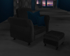 Black Blue pillow chair