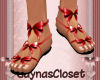 *J* Bow Sandals Red