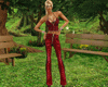 Laced Banana Jeans Red