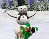 Snowman Couple Kiss
