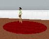 tapis rond rouge