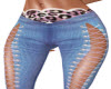 Leopard n Laced up jeans