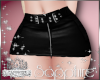 {S] Black Leather Skirt