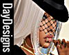 Blk Goth Veil Hat Add On
