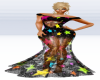 Black,Multi stars gown