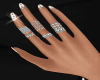 Silver Rings+White Nail