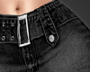 P | Black Denim Skirt