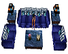 Blue Leather Couch Set