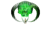 toxic green skull light