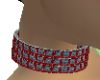 red N silver choker