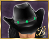 BlackCowGirlHatEmerald