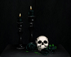 Teal Skull Candle