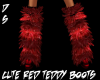 cute red teddy boots