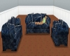 DkBl Suede Couch Set