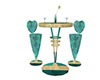 Lover's teal Club Table