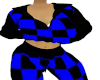 lady blue checker jacke
