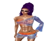 Orange N IceBlue top