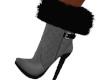 Cute Grey/Blk Fur Boots