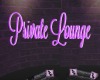 private lounge sign