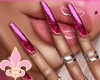 LV-Pink Chrome Nails