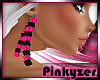 P! Cube Earrings Bk/Pink