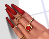 Red  L Nails + Rings