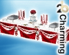 red/white wedding buffet