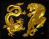 Gold dragon with tiger