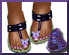 Purple Flip Flops W/Bfly