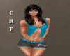 CRF*Teal belt Blk Skirt