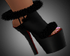 [UXI] BLACK FURRY HEELS