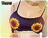 T: Black flower Sun top.