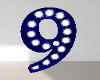 Blue Number 9/Nine Sign