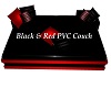 Black & Red PVC Couch